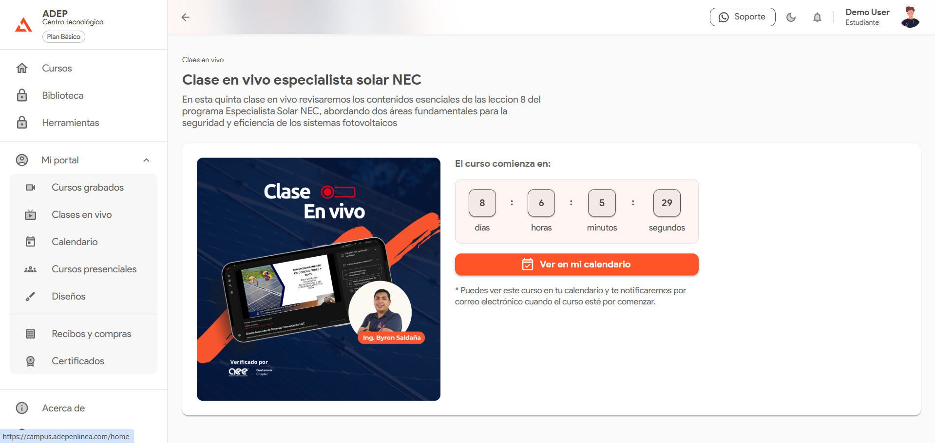 Cursos en vivo