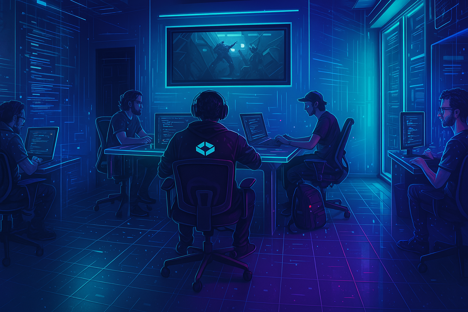 Equipo de desarrollo trabajando