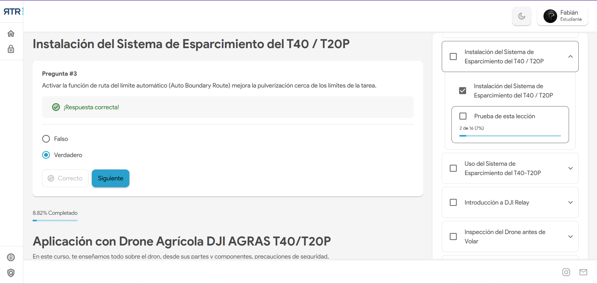 Cursos en línea con seguimiento detallado